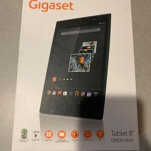 NIB GIGASET 8” Tablet QV380 Silver Tablet